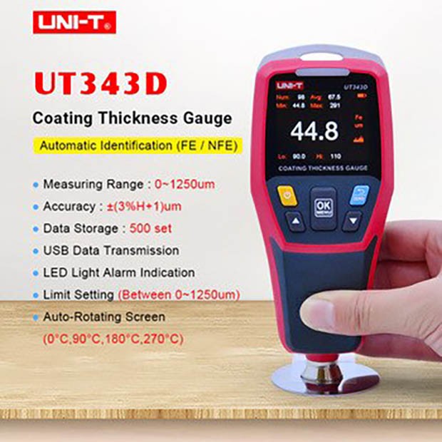 Jual Coating Thickness Gauge UNI-T UT343D Paint Tester UT-343D Car ...