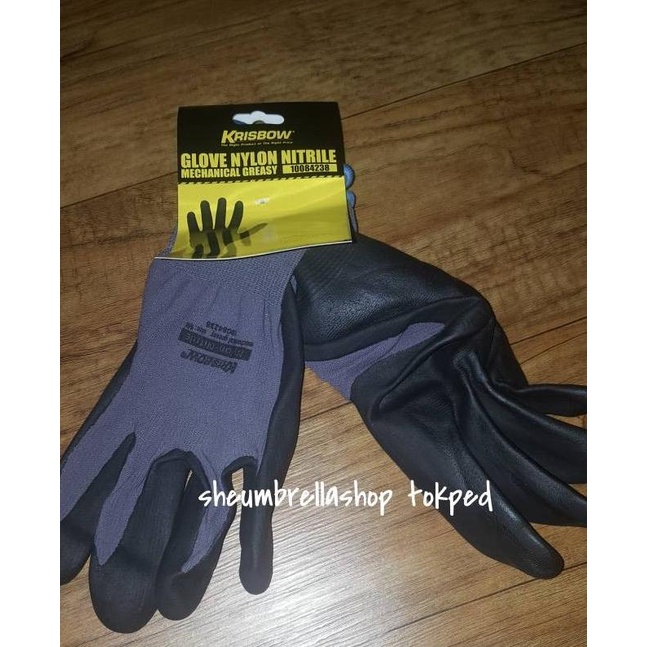 Jual Sarung Tangan Kerja / Krisbow Glove Nylon Nitrile Mechanical ...