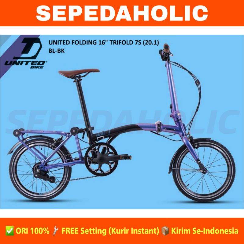 Jual Sepeda Lipat UNITED TRIFOLD 7S Ukuran 16 Inch Shimano Nexus