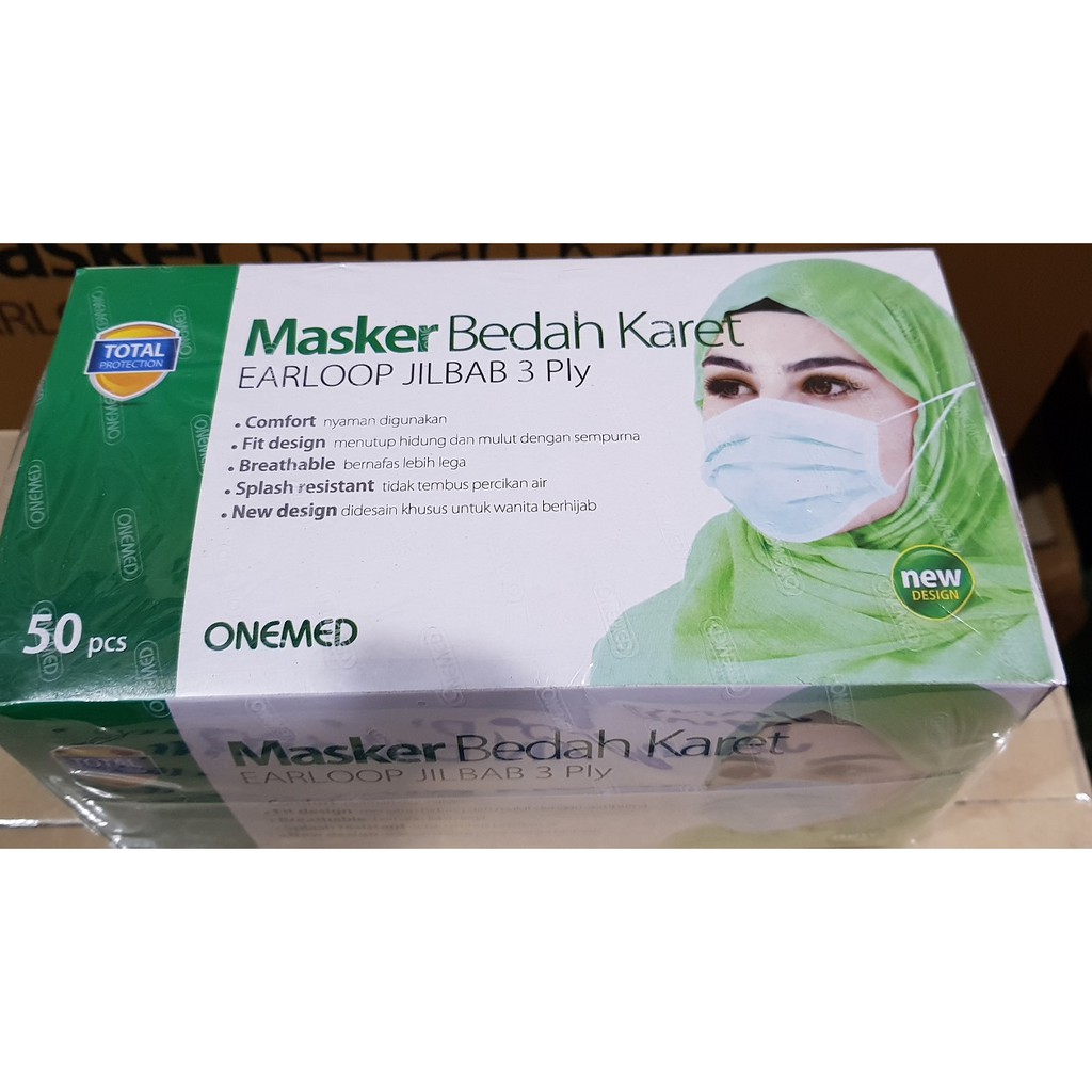Jual Masker Headloop Hijab 3 ply Onemed | Shopee Indonesia