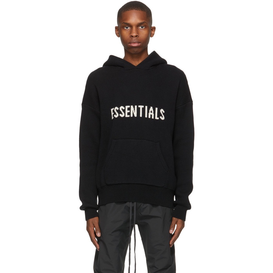 Jual Fear Of God Essentials Knit Hoodie Black 100% Original