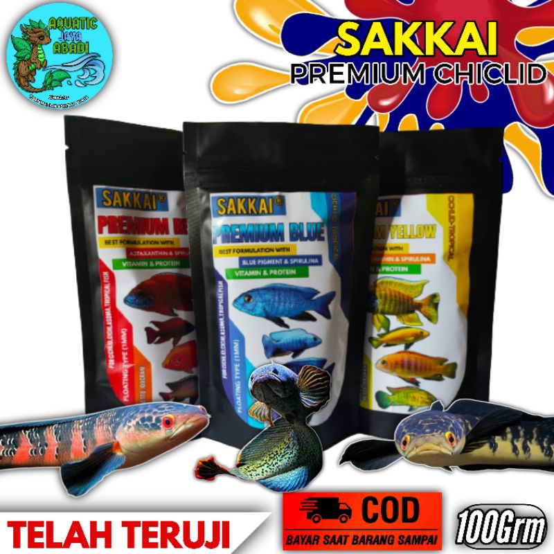 Jual Pelet Premium Chiclid Red Yellow Blue Sakkai Gram Setara Akari Shopee Indonesia