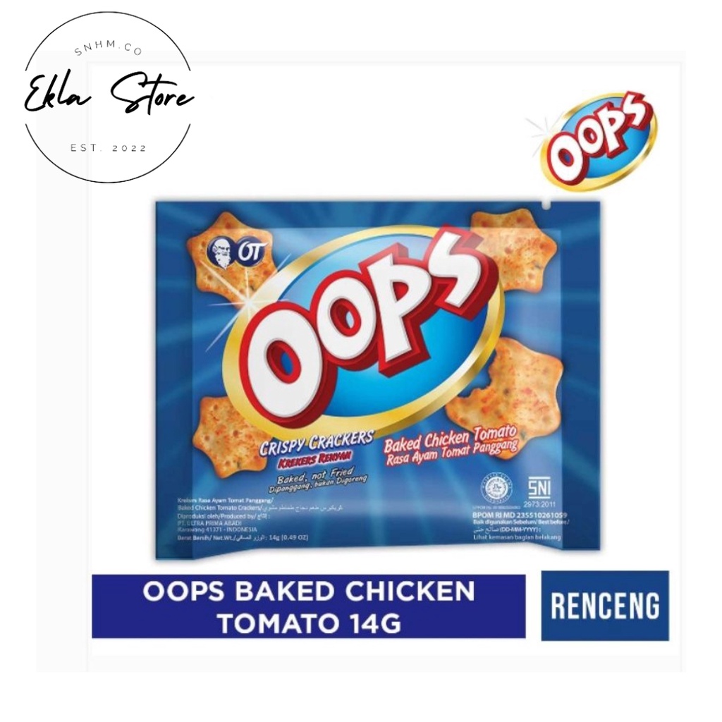Jual OOPS Baked Chicken Tomato Snack [16 g] Renceng | Shopee Indonesia