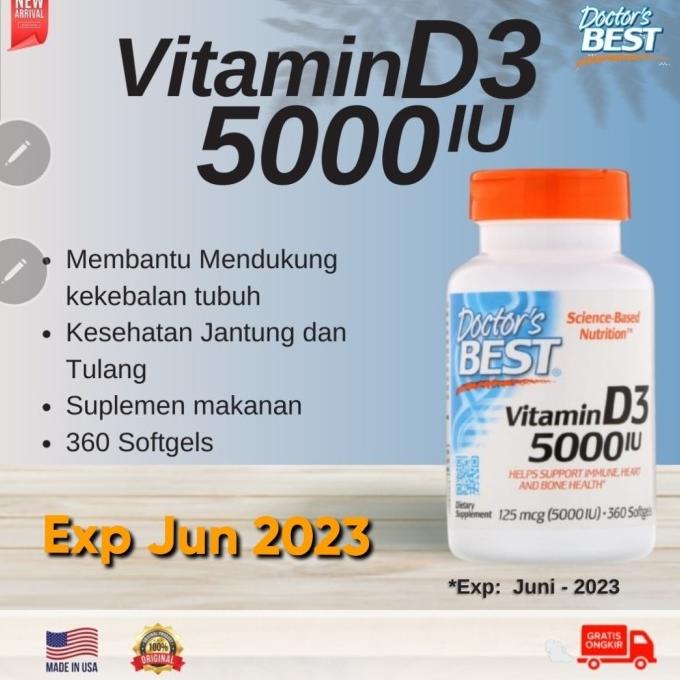 Jual Doctor's Doctor Best Vitamin D3 Vit D3 5000 IU isi 360 softgels