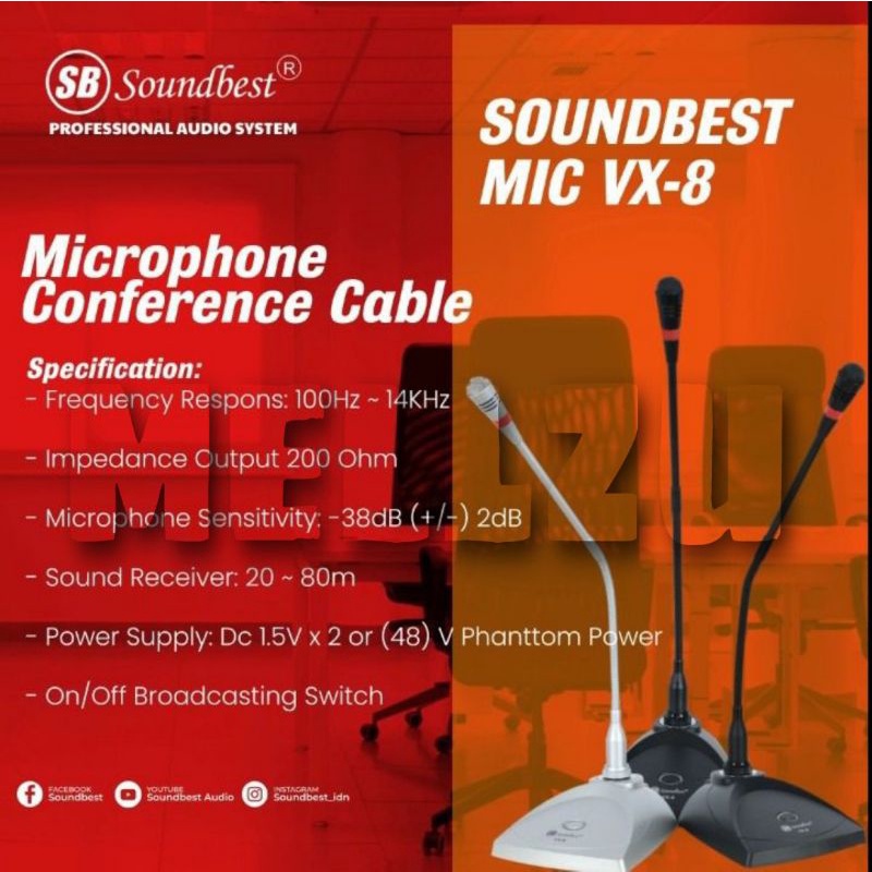 Jual Mic Kabel Meja Soundbest VX 8 Original Podium VX8 | Shopee Indonesia