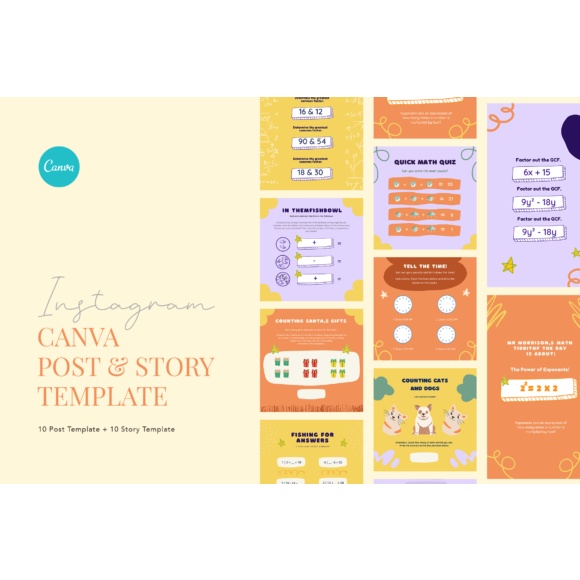 Jual Template Fun Math Game Instagram Edit di Canva | Shopee Indonesia