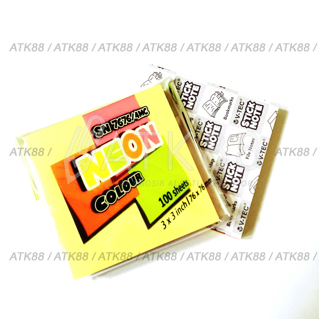 Jual Sticky Note - Stick Note Neon V-Tec SN 7676 | Shopee Indonesia