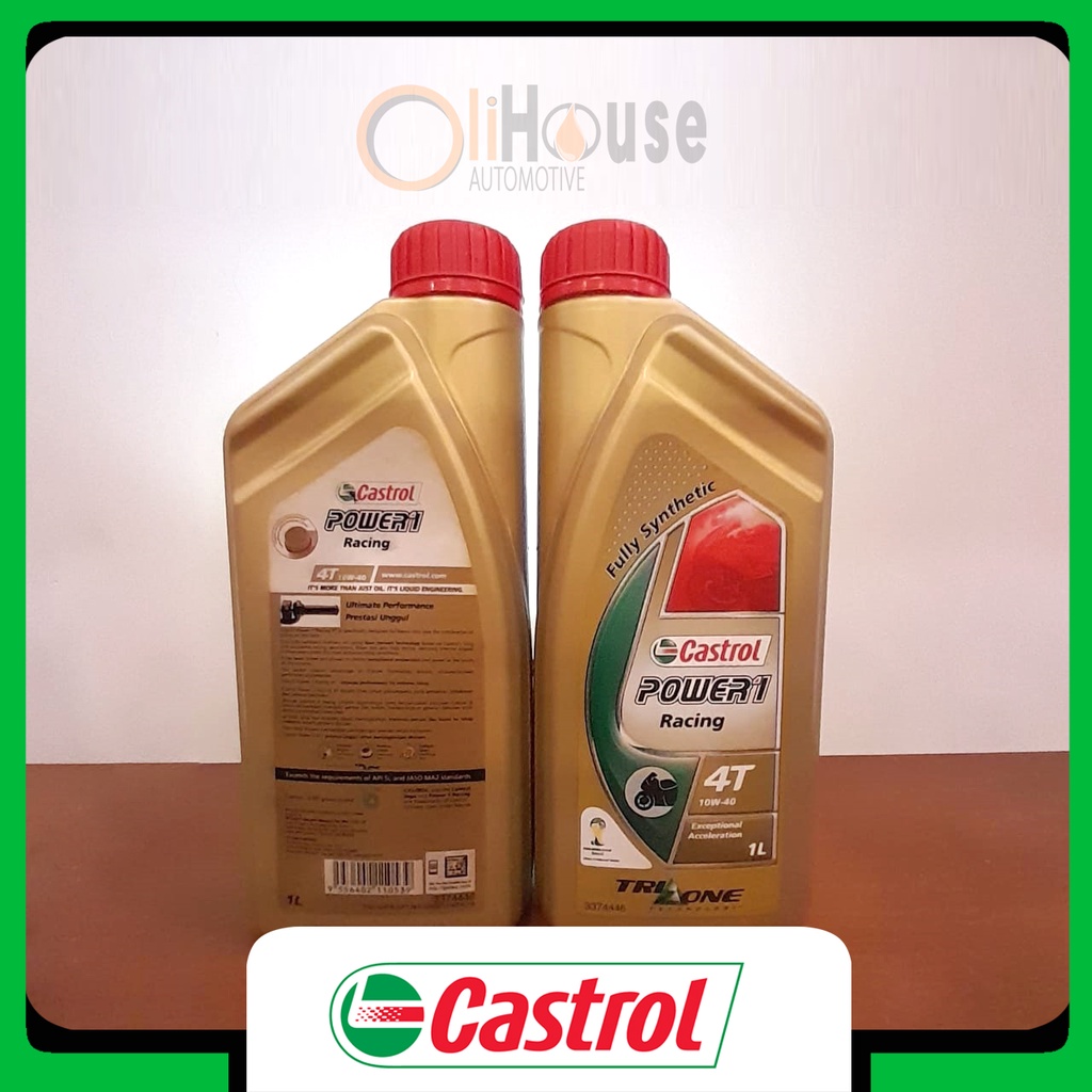 Jual OLI MESIN MOTOR CASTROL POWER 1 RACING 10W-40 4T 1L | Shopee Indonesia