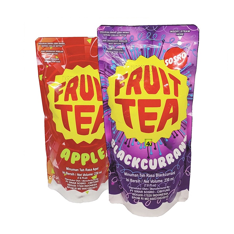 Jual Sosro FRUIT TEA - Minuman Teh Rasa Buah - 200 ml POUCH PLASTIK ...