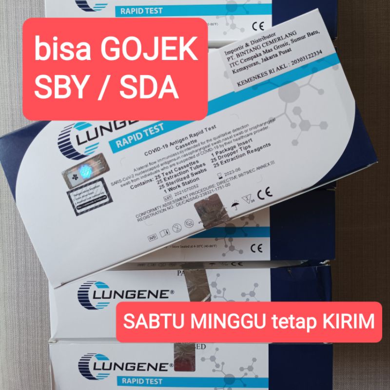 Jual Lungene Biru Box Swab Antigen / Rapid Test Hidung / Clungene ...