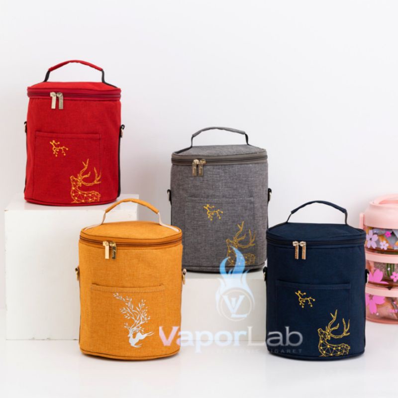 Jual 026 Insulated Lunch Bag Bulat Tas Bekal Kotak Rantang Makan 3 Tiga ...