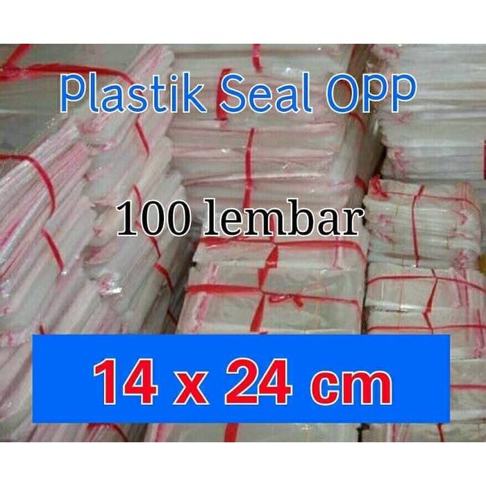 Jual Kantong Plastik Opp Seal Lem Perekat Kemasan Souvenir Kue 14x24 Cm