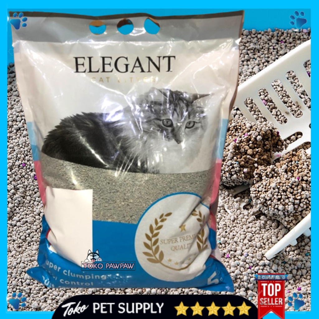 Jual Pasir Kucing Gumpal ELEGANT 5 Litter Cat Sand Catsand Liter Litter Betonite Shopee Indonesia