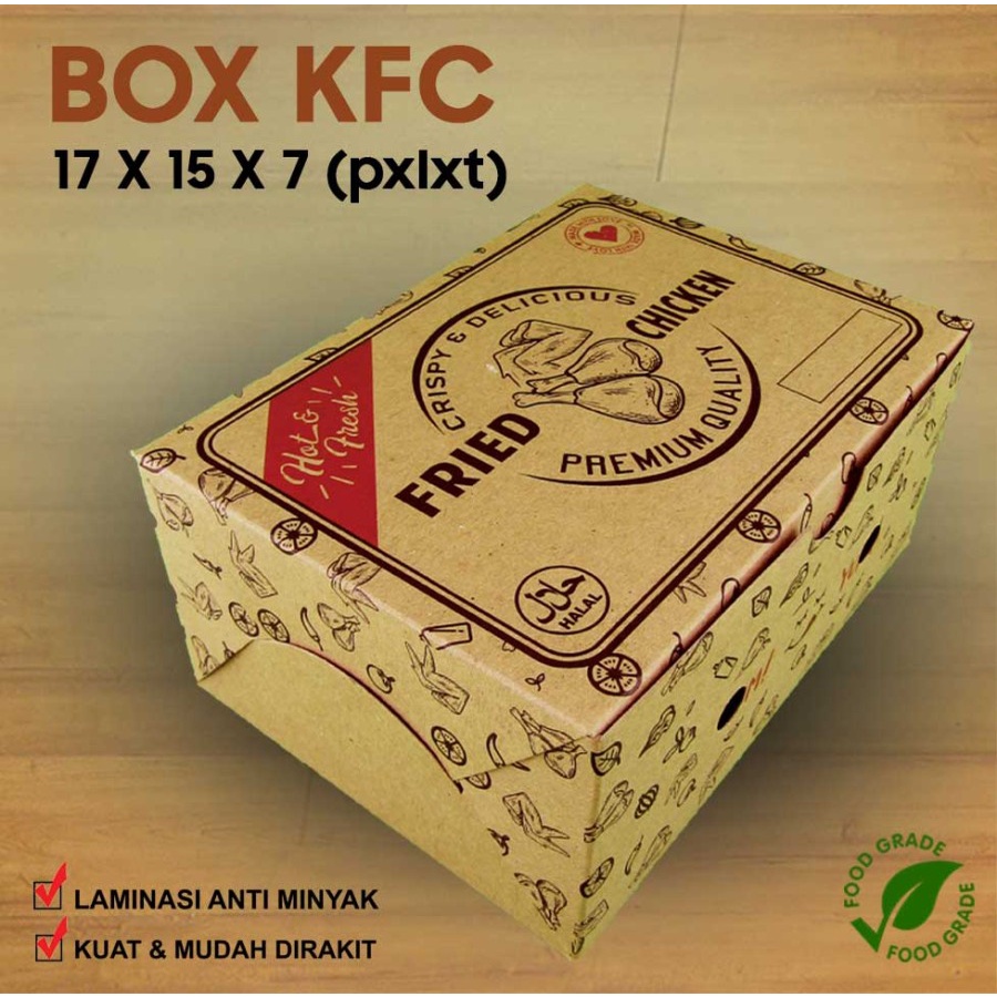 Jual Dus Kfc Box Kfc Kotak Kfc Fried Chicken Coklat Hot