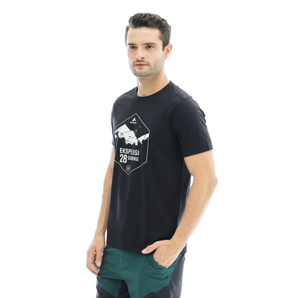 EIGER Kaos 28 Gunung Original Hitam – T-Shirt Outdoor Petualang Premium foto 2