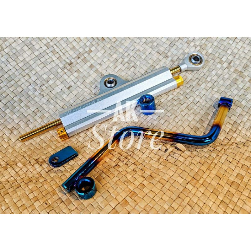 Jual steering damper ohlins stabilizer stang ohlins magnesium + breket
