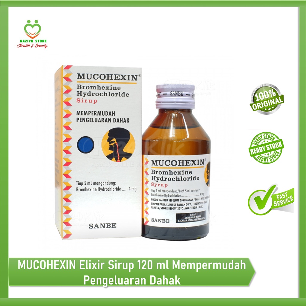 Jual MUCOHEXIN ELIXIR SIRUP 120 ML Bromhexin Pengencer Dahak Shopee