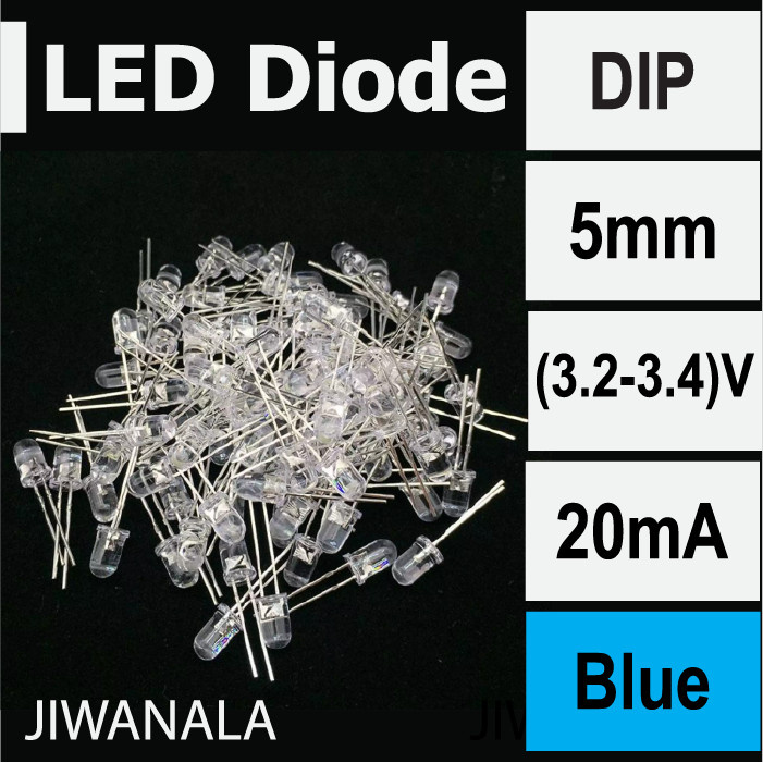 Jual 10pcs Dioda Led Bening Led Diode Clear Dip 5mm Blue Biru Shopee