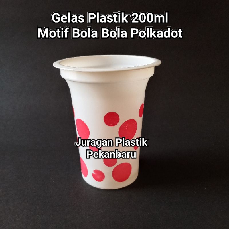 Jual Gelas Plastik Bola Polkadot 200ml Isi 50pcspack Cup Gelas Pesta Minuman Merah 200 Ml 9657