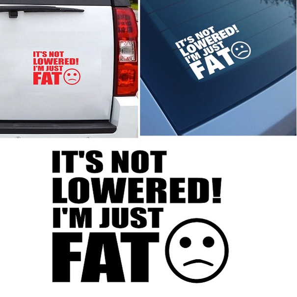 Jual Stiker Lucu Unik Kaca Body Mobil Cutting Sticker I'm Just Fat ...