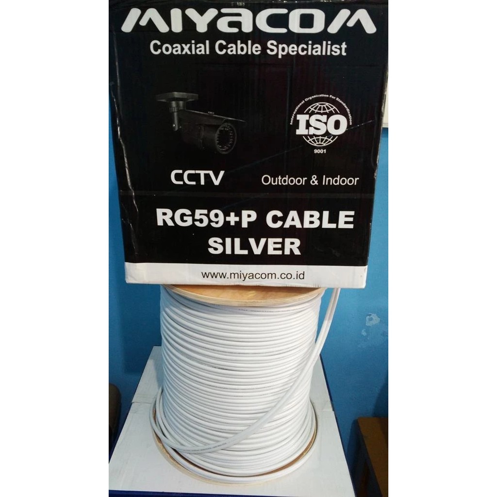 Jual Kabel Coaxial CCTV Miyacom RG59 + power 1 Roll 300M ICM | Shopee ...
