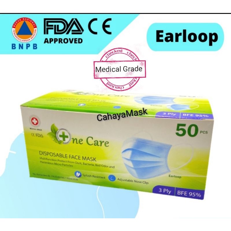 Jual Masker Earloop 3ply 50pcs NeCare | Shopee Indonesia