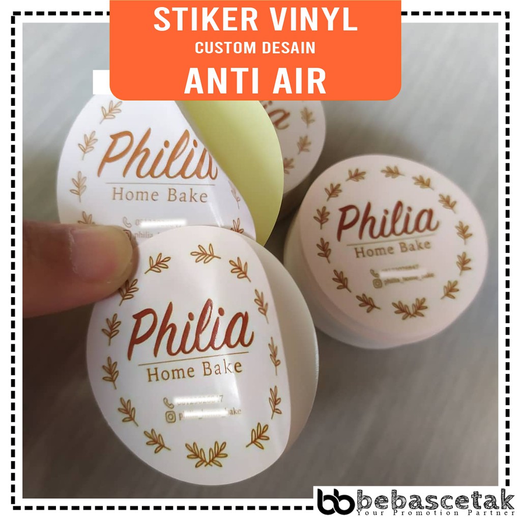 Jual Cetak Stiker Vinyl Bulat Anti Air Custom Print Sticker Waterproof Kemasan Label Makanan 9267