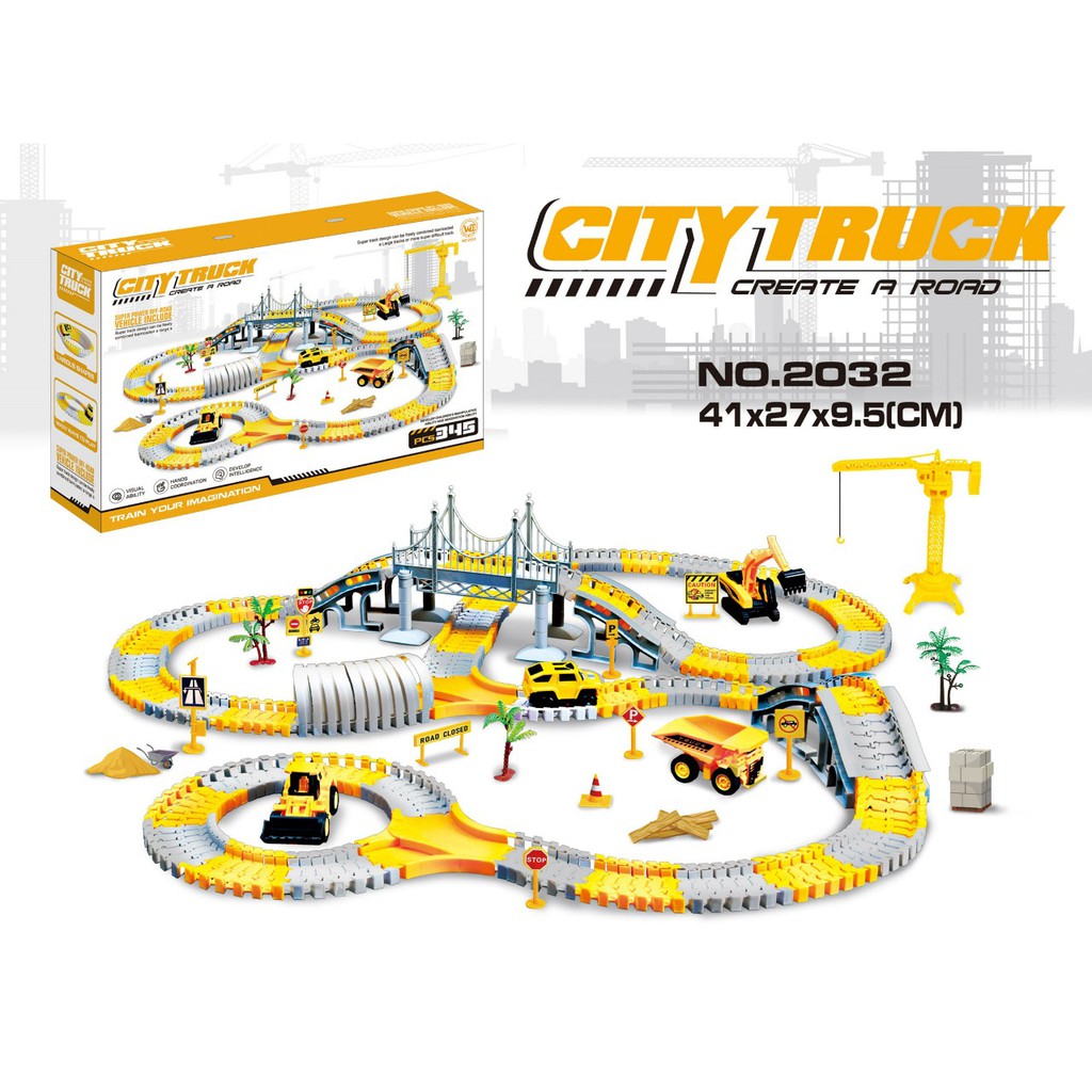 Jual Diy City Truck Mainan Mobil Truck 345pcs 