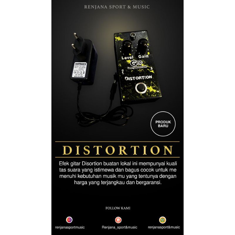 Jual Efek gitar Distorsi/Distortion Murah berkualitas BONUS ADAPTOR ...