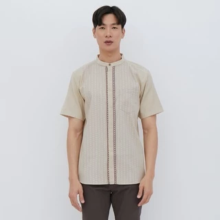 M231 Kemeja Pria Koko Pendek Coklat 2432A