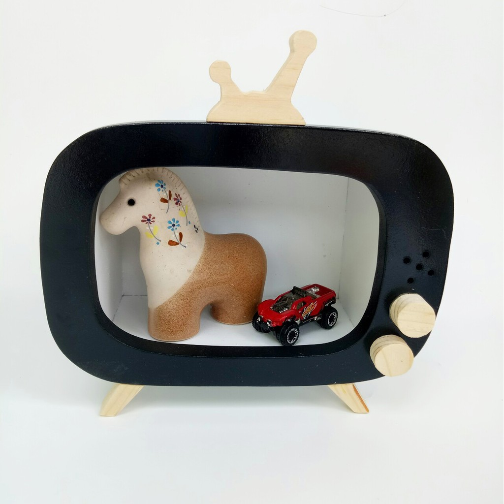 Jual Small TV BOX Black (Pajangan kayu / Rak dinding / Storage