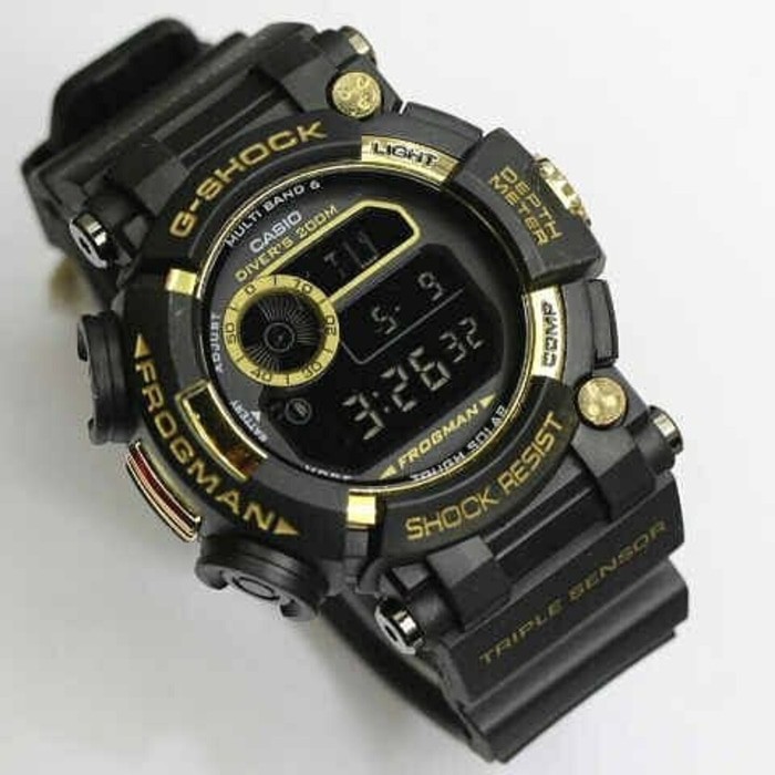 Jual Jam Tangan GShock Frogman Hitam List Gold GShock Frogman G Shock