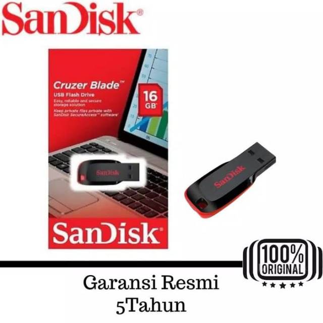 Jual SanDisk Cruzer Blade 16GB Garansi Resmi SanDisk Indonesia Shopee