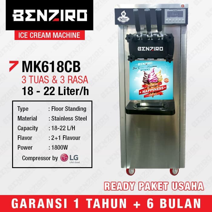 Jual Mesin Es Krim 3 Tuas MK618CB Bergaransi 3thn + 6Bln | BENZIRO ...