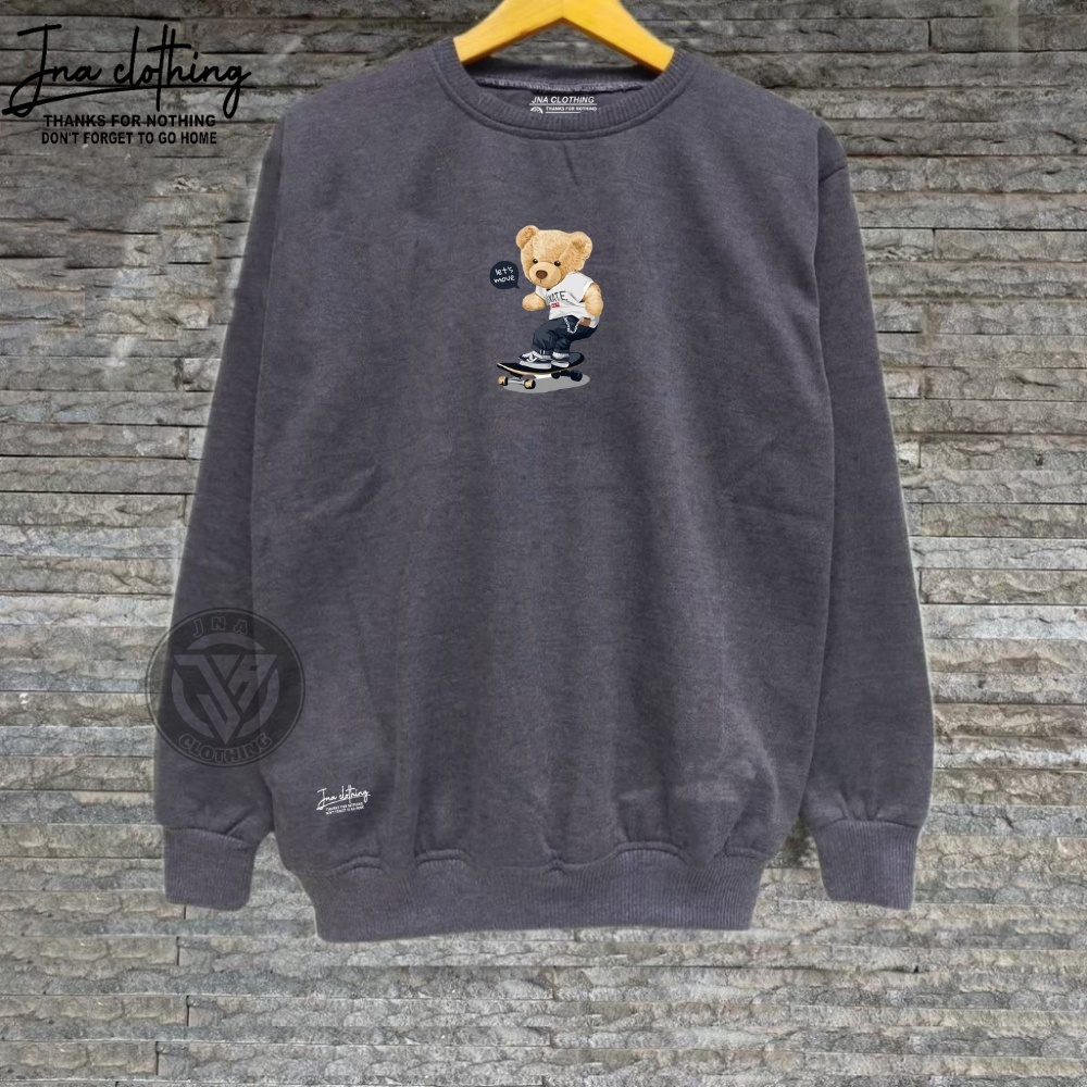 Jual Crewneck Pria Crunek Cowo Crewnek Bear Sweater Laki Switer Gambar