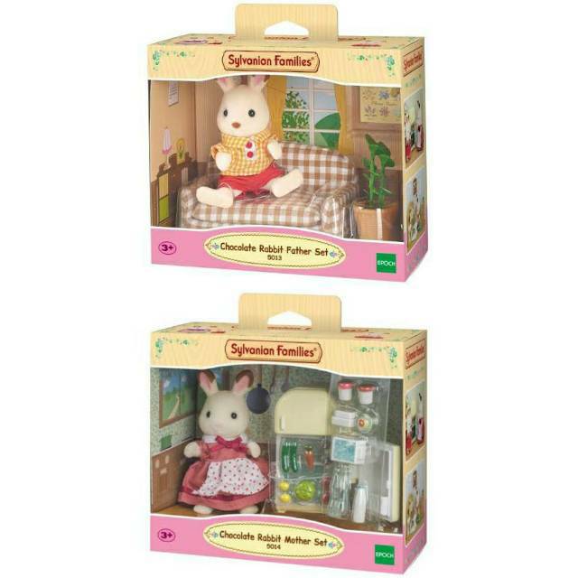 Jual Sylvanian families chocolate rabbit father mother set original ...