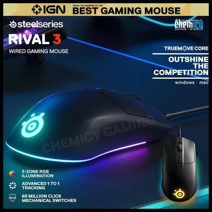 Jual Steelseries Rival 3 Truemove Core Wired Gaming Mouse | Shopee ...