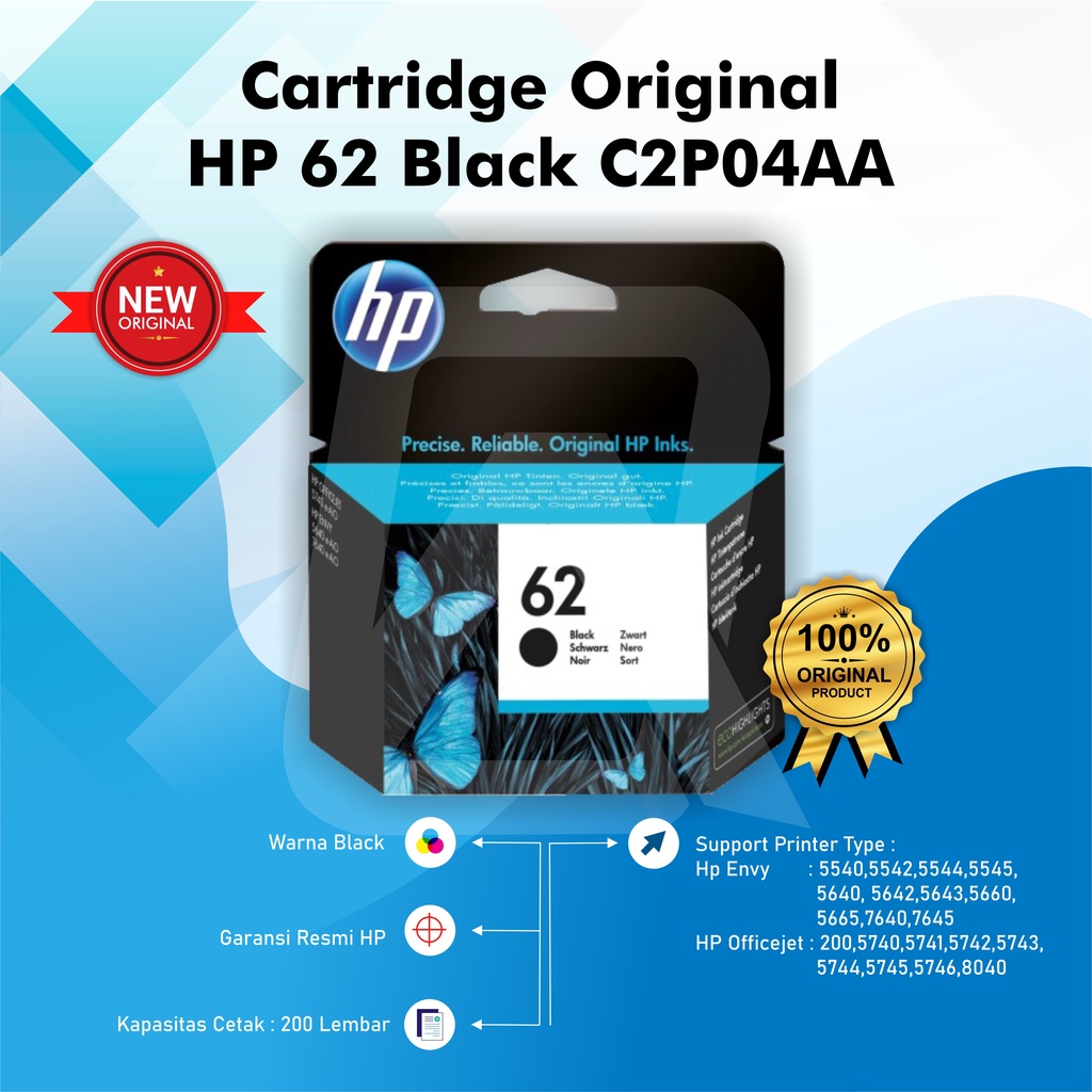 Ink Cartridge Refill Kit For HP 62 Black - Includes Primer Tool (HP62)