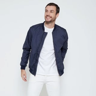 M231 Jaket Pria Taslan Bomber Panjang Navy 1758A