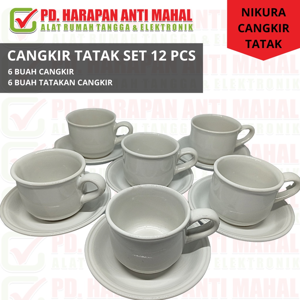 Jual 6 Pasang Cangkir Set Nikura Cangkir Tatak Set 12pcs Cup Saucer Nikura Tea Set Cofee Set 3856