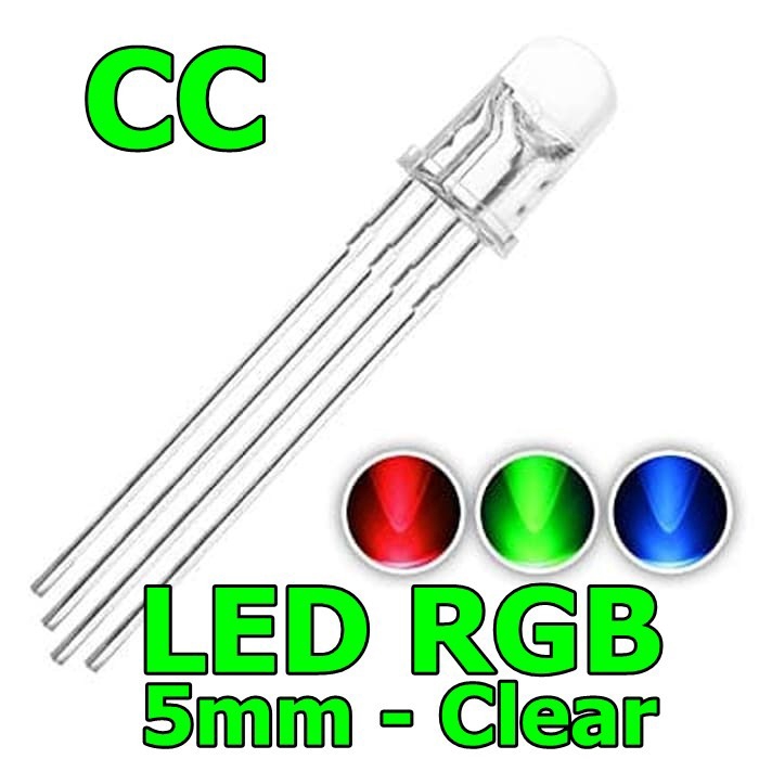 Jual [DSP-0081] LED RGB RED GREEN BLUE 4D 4 PIN 5MM CLEAR COMMON ...