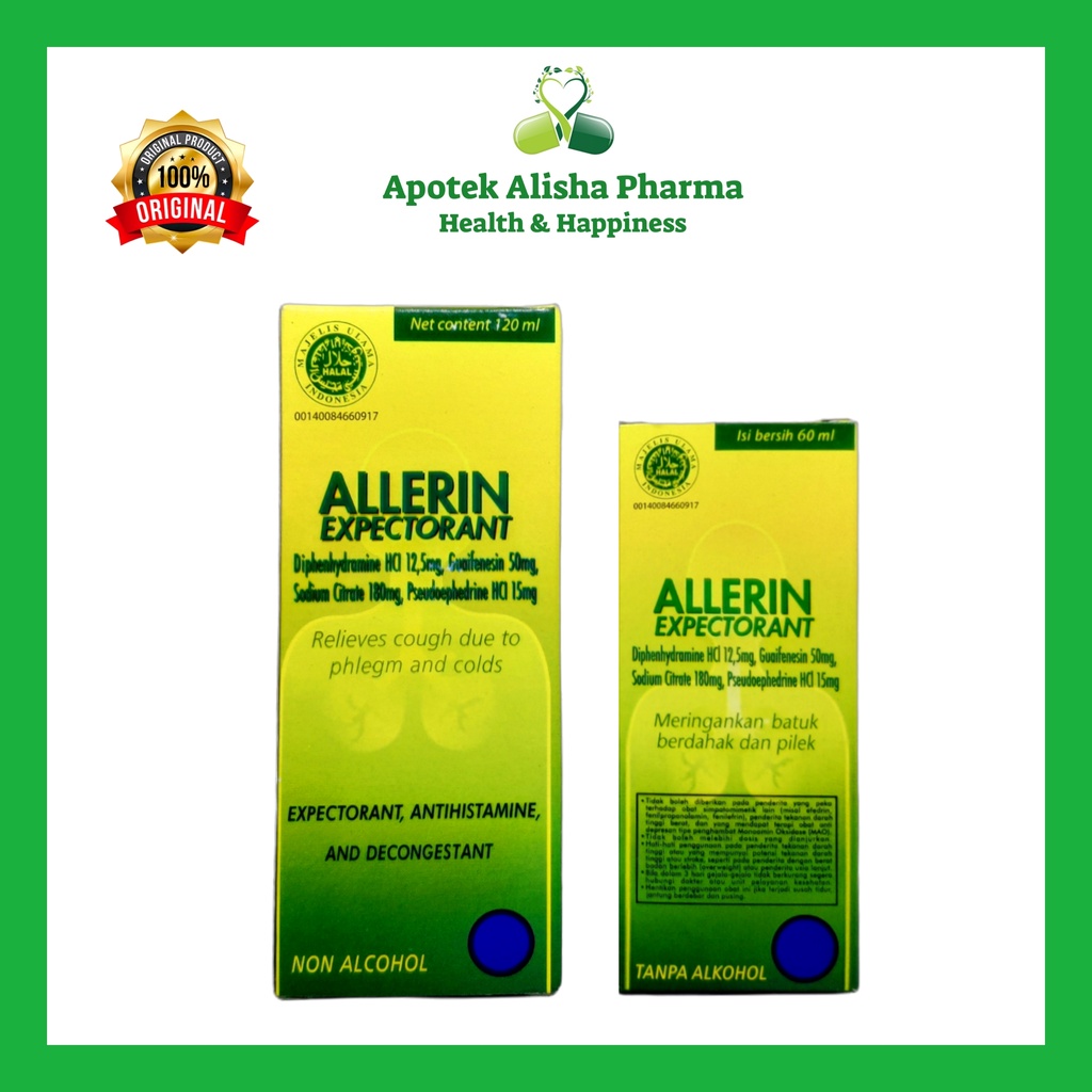 Jual Allerin Sirup 60ml/120ml Allerin Expectorant Sirup Obat Batuk