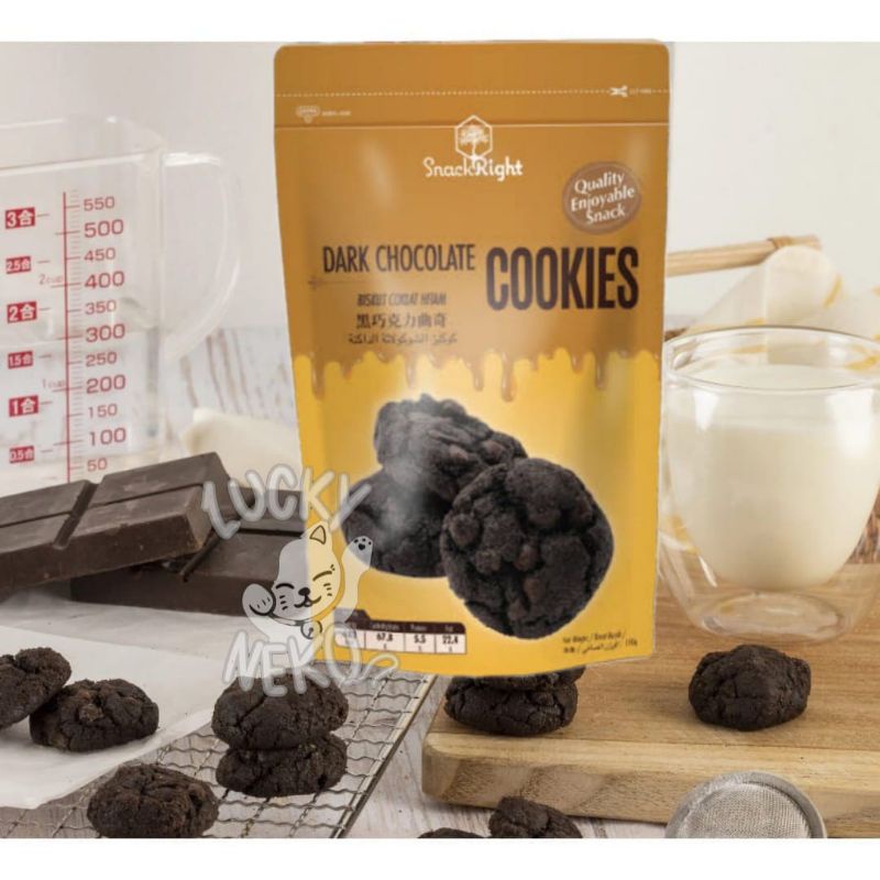 Jual SnackRight Dark Cocoa Chocolate Chip Cookies / cemilan / snack