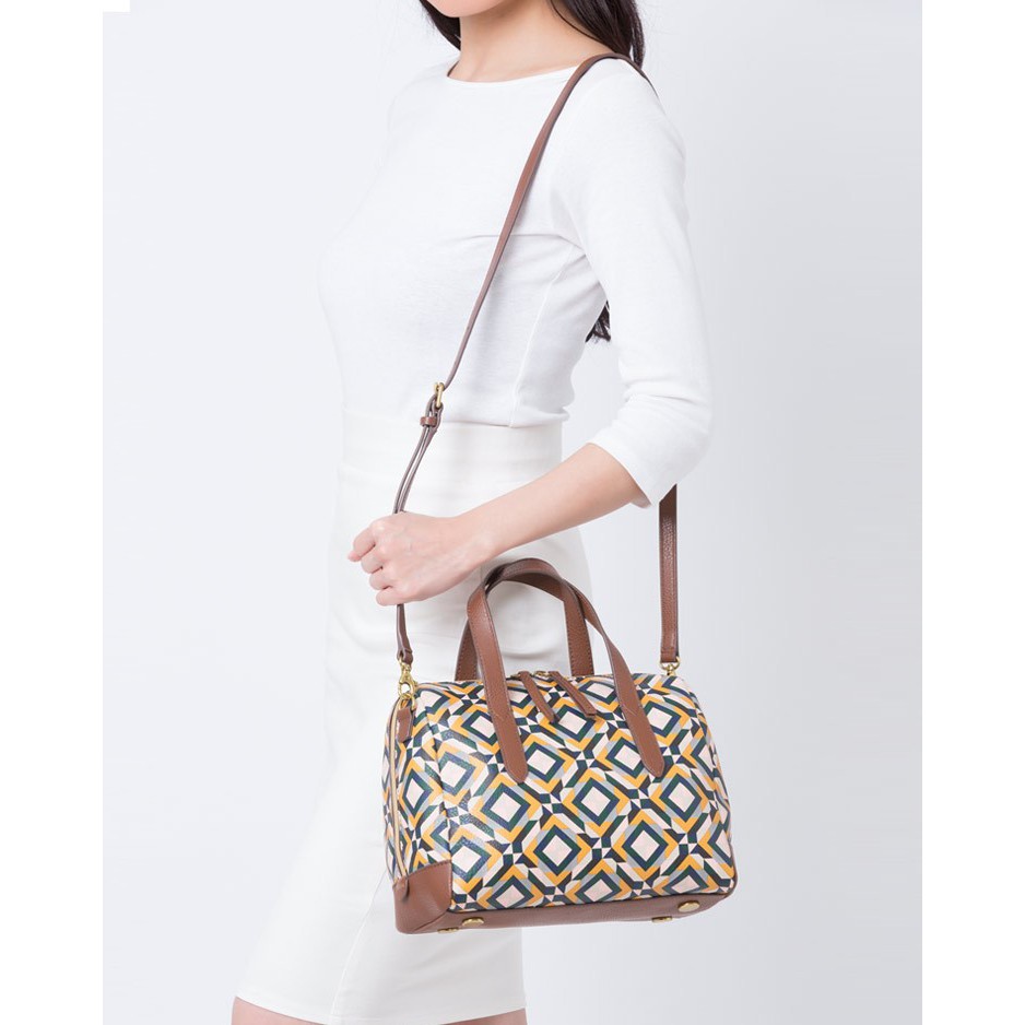 Jual Fossil Sydney Satchel Yellow Multi Original Shopee Indonesia