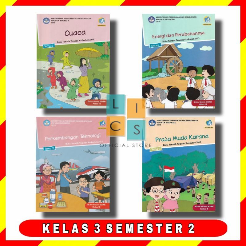 Jual PAKET Buku SD Semester 2 Kelas 3 Tema 5678 Revisi 2018 Kurikulum ...