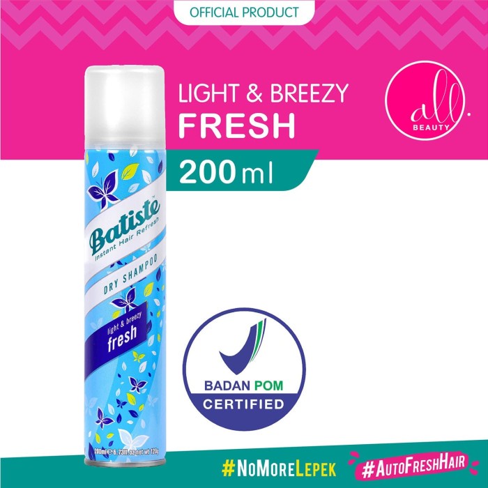 Jual shampoodry batiste light & breezy fresh 200 ml dryshampoo