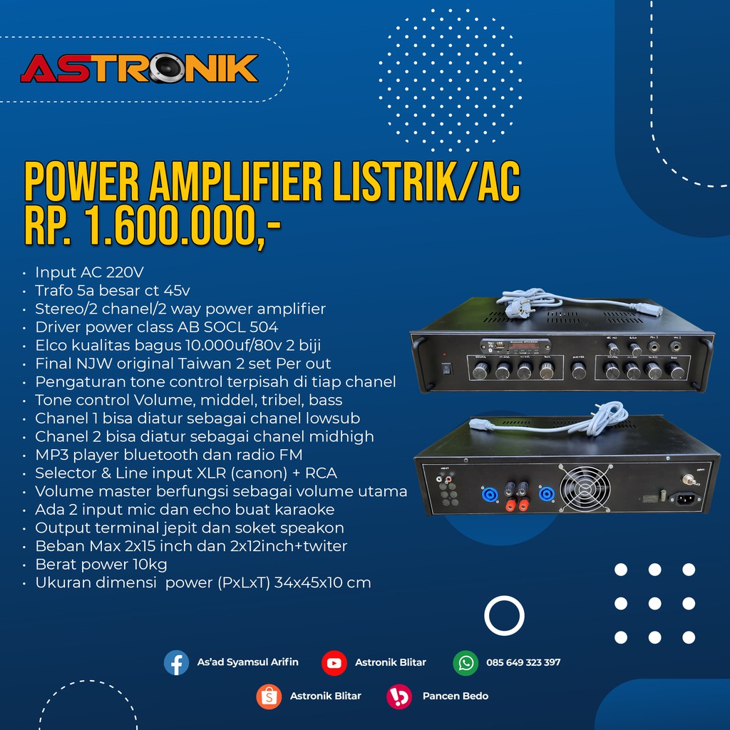 Jual POWER AMPLIFIER LISTRIK/AC | Shopee Indonesia