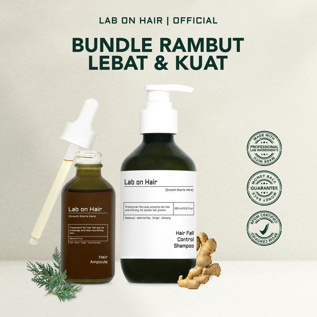 Jual Lab On Hair Bundle Combo Anti Hair Fall Ampoule + Shampoo Paket