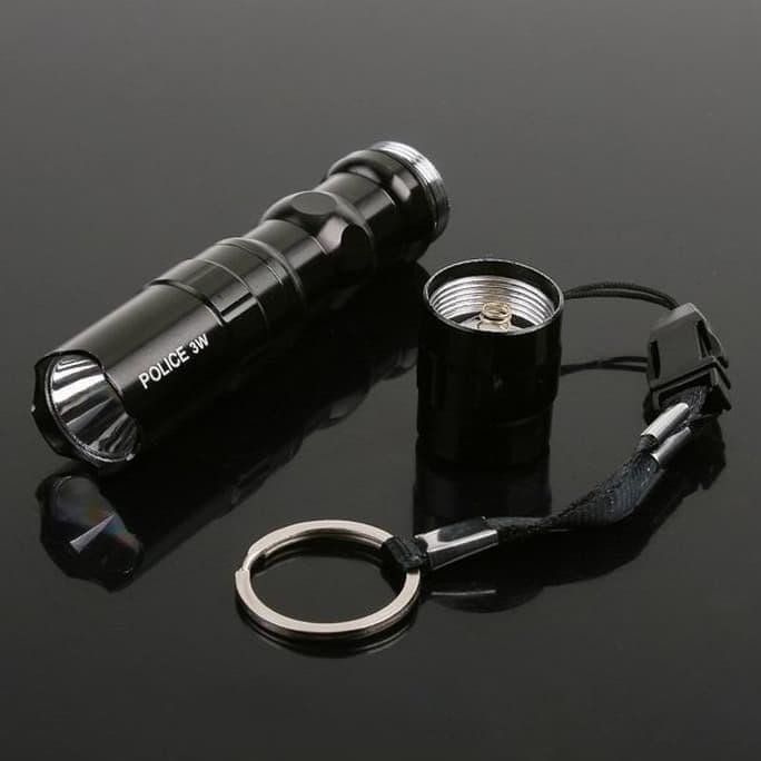 Jual Senter POLICE 3W Mini LED Flashlight Lamp Lampu Emergency Battery ...