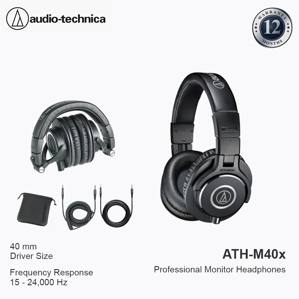 Jual Audio Technica Ath M40x Studio Monitoring Headphone Black